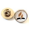 Insigna metalica rotunda cu pin de rever, Biserica Adventista